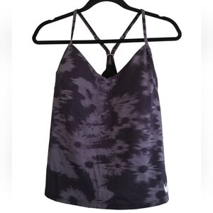 Nike Women's Black Floral Top Tank Top Size Medium Razorback